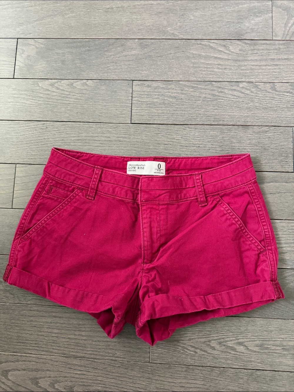 Abercrombie & Fitch Hot Pink Low-Rise Cotton Shorts